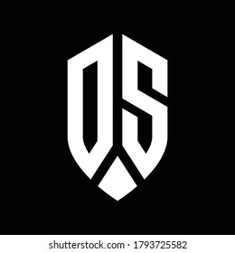 ds logo monogram with emblem shield style design template