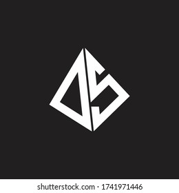 DS Logo monogram with standout triangle shape ribbon design template