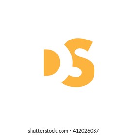 DS Logo. Vector Graphic Branding Letter Element. White Background