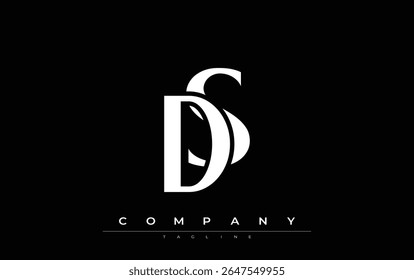 DS Modern Initials Logo Design. Branding logo with stylized initials showcasing bold design and modern aesthetic. Ideal for professional business branding or creative projects focusing on minimalistic