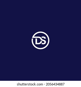 Ds monogram logo circle ribbon style,ds letter logo design