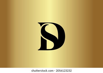 DS OR SD Basic and elegant minimal artistic design in initial based Icon logo-vector