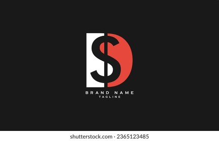 DS, SD, DOLLAR, Abstract initial monogram letter alphabet logo design