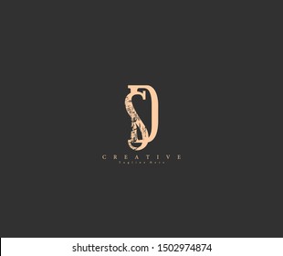 DS SD Letter Abstract Rough Distressed Monogram Logo