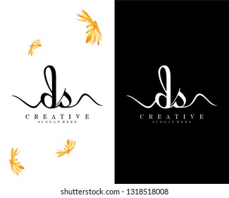 ds, sd Letter creative handwriting logo letter vector