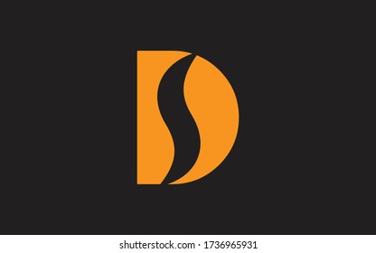 DS or SD Letter Initial Logo Design, Vector Template
