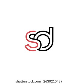 DS SD Letter Logo Design with Modern Minimal Style.
