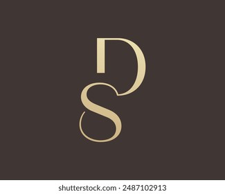 DS or SD letter logo icon design. Classic style luxury initials monogram.