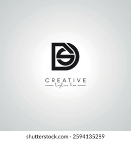 DS SD Letter Modern Unique Logo Design. Initial Based Monogram Template.