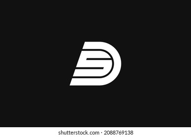 DS or SD logo monogram with rounded design template