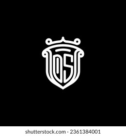 DS shield initial monogram with high quality professional design that will print well