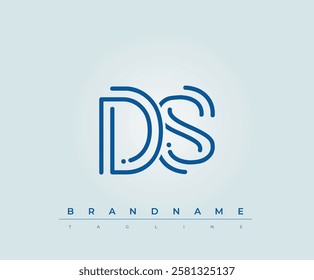 DS Technology Letter Logo Template. This tech letter logo is a graphic mark that uses letters to represent a technology company.