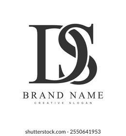 DS trendy logotype template. Initial letter d and s classic font style. Creative logo for company name or identity. Vector illustration.