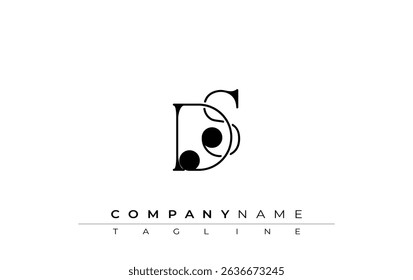 DS Typography Logo Design. Stylish monogram design depiction featuring the letters D and S combined in an artistic signature style, delivering a unique and creative visual representation.