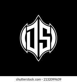 Diseño de logotipo de vector geométrico abstracto único de DS