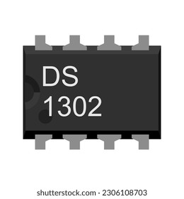 DS1302 vector illustration, providing graphic designers with a visual representation of the DS1302 real-time clock (RTC) module, widely used for timekeeping and date tracking