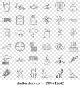 Dsaster icons set. Outline style of 36 disaster vector icons for web for any design