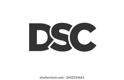 DSC logo design template with strong and modern bold text. Initial based vector logotype featuring simple and minimal typography. Trendy company identity ideal for businesses brand presence.