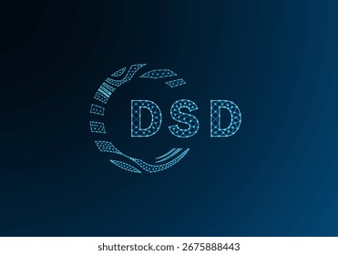Diseño de Vector de logotipo de letra polivinílica baja DSD. Diseño de logotipo de poliéster inferior DSD. Diseño único del logotipo de baja poli de DSD.