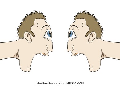 Dseign of surprised man expression