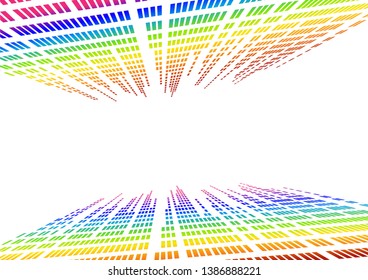 dsequalizer color rainbow with white background. digital background concept.