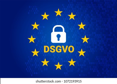 dsgvo - german Datenschutz-Grundverordnung. gdpr - General Data Protection Regulation. vector illustration