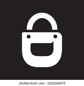 D-shaped bag symbol logo on an elegant black background.