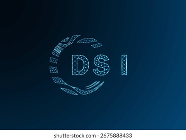 Diseño de Vector de logotipo de letra de polietileno baja DSI. Diseño de logotipo de poliéster inferior DSI. Diseño único del logotipo de baja poli de DSI.