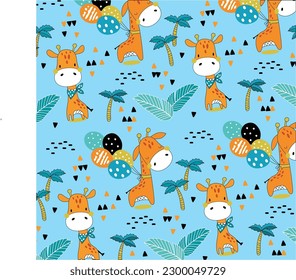 dsign graphic giraffe full baground green vector