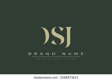 DSJ abstract letter logo design. This logo is designed by three abstract letters.