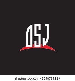 DSJ letter logo design with white background in illustrator, vector logo modern alphabet font