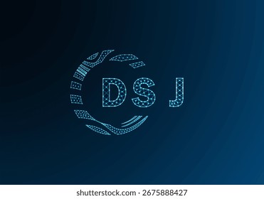 Diseño de Vector de logotipo de letra polivinílica baja DSJ. Diseño de logotipo de poliéster inferior DSJ. Diseño único del logotipo de baja poli de DSJ.