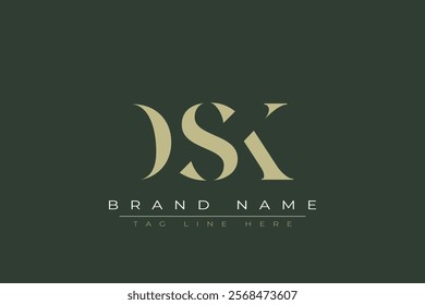 DSK abstract letter logo design. This logo is designed by three abstract letters.