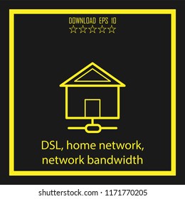DSL, home network  vector icon