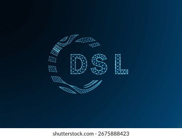 DSL low poly letter logo vector design. DSL lower poly logo design. DSL unique low poly logo design.