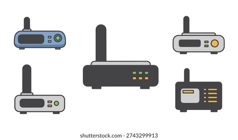 DSL Modem Line art abstract smooth modern illustration