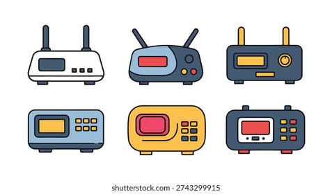 DSL Modem Line art clean modern tone vector