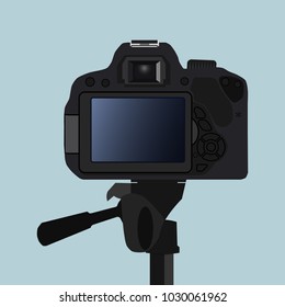 DSLR Camera Back Side Vector Illustration