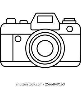 DSLR Camera flat vector illustration white background 