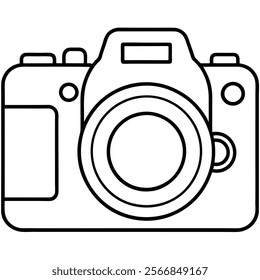 DSLR Camera flat vector illustration white background 