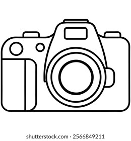 DSLR Camera flat vector illustration white background 