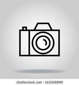dslr camera icon with black line style
