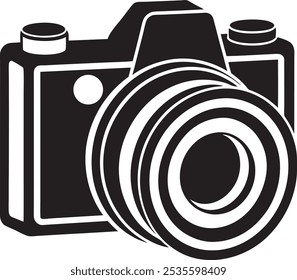 DSLR camera icon Black And White Illustration