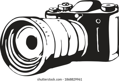 Icono de cámara DSLR con formato de eps