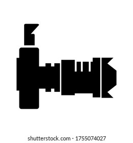 icono de cámara dslr o logotipo símbolo de signo aislado ilustración vectorial - iconos vectoriales de estilo negro de alta calidad
