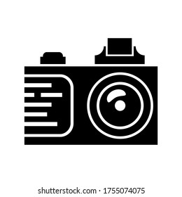 icono de cámara dslr o logotipo símbolo de signo aislado ilustración vectorial - iconos vectoriales de estilo negro de alta calidad
