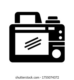icono de cámara dslr o logotipo símbolo de signo aislado ilustración vectorial - iconos vectoriales de estilo negro de alta calidad
