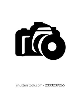 DSLR camera icon on white background