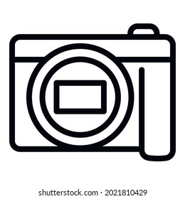 DSLR-Kamerasymbol. Rahmenbildkamera, Vektorsymbol für Webdesign einzeln auf weißem Hintergrund