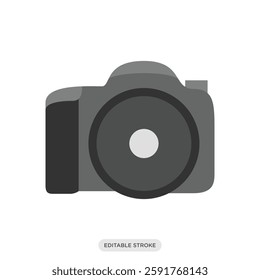 DSLR camera icon. Camera and photography symbol sign vector illustration in color fill style.